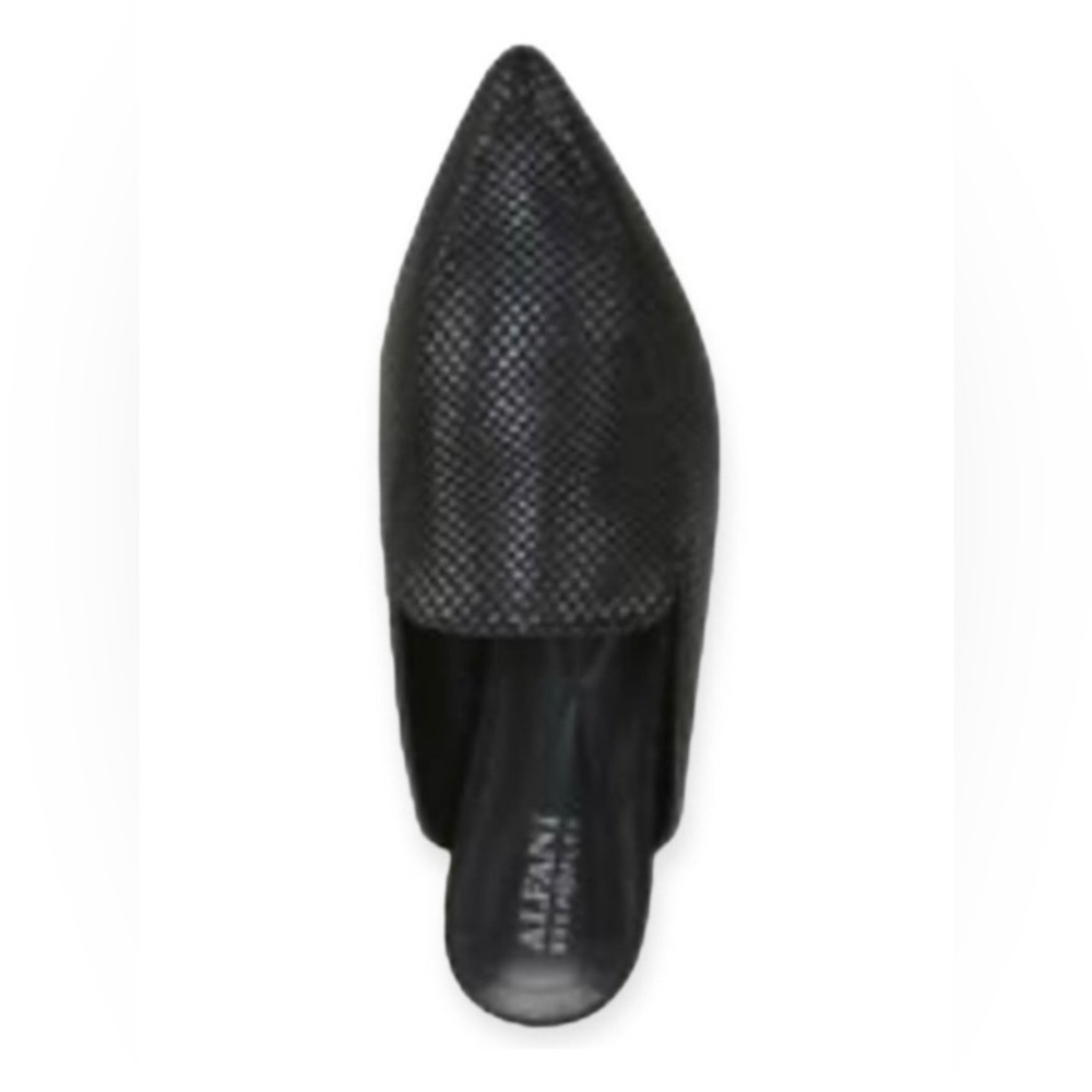 Alfani Women’s Serrise Faux Snake Skin Black Pointed
Toe Flat Mules Size 6.5M - Picture 3 of 13